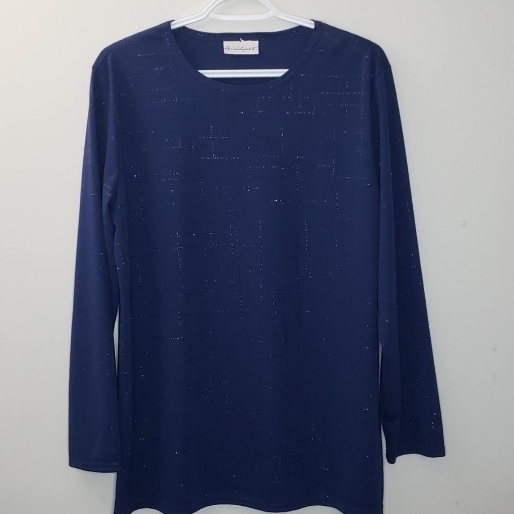 Gloria Vanderbilt Sparkle Stylish Blouse Size M